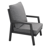 moderne noir Patio 4 pièces ensemble de conversation meubles extérieur jardin Teslin canapé en aluminium avec table basse haute