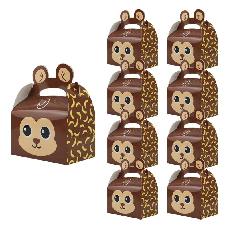 12Pcs Jungle Animals Party Favor Treat Box Candy Goodies Gift Boxes for Kids Birthday Baby Shower Party Decorations Supplies