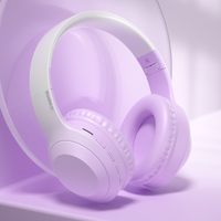 Headphone nirkabel warna gradien, headphone nirkabel dapat dilipat Bass Stereo Bluetooth 5.3 hadiah anak perempuan dengan Mic untuk iPhone TV Game