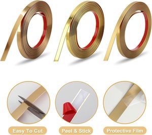 Peel và Stick thép không gỉ vàng Tường đúc TRIM, thiết kế tự dính TRIM cho trần, khung gương và nhà DIY - Product Image 3