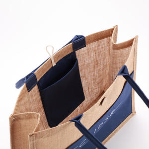 Bolsa <span class=keywords><strong>de</strong></span> Yute Natural Personalizada con Logotipo, Ecológica, Reutilizable, Modelo GD099, Tamaño Mediano, con Asa para Regalo - Product Image 4