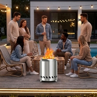 Brasero de table classique sans fumée, résistant au vent, pour cuisinière à bois, équipement de camping et de barbecue extérieur en acier inoxydable