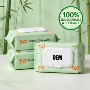 <span class=keywords><strong>Toallitas</strong></span> Húmedas para Bebé Antibacterianas, Ecológicas, Desechables por el Inodoro, con Etiqueta Personalizada, Fabricadas con Bambú Suave - Product Image 2