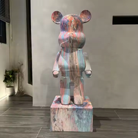 Sculpture d'ours violent de dessin animé sur mesure Collection créative d'intérieur Décoration de la maison Utilisation d'artisanat d'art