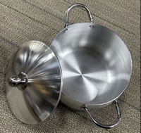 Batterie de cuisine en aluminium 5 pièces 16cm 18cm 20cm 22cm 24cm – Poêles et casseroles à poignée rivetée pour la conservation des aliments et les événements culinaires festifs
