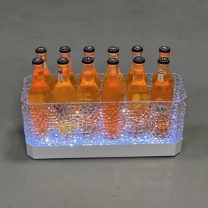 Çok renkli plastik kulüp işıklı led ışık şarap bira 12 şişe için buzluk çanta kova içecekler - Product Image 2
