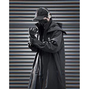 Chaqueta Cortavientos FOXA para Hombre, Estilo Techwear, Tela PU, Cuello Alto, Estilo Urbano Otoñal - Product Image 3