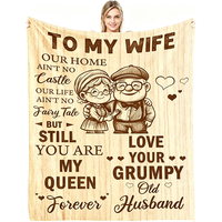 Créez votre propre couverture « Pensées Curatives » - Cadeau romantique pour femme/mari, anniversaire de mariage, fête des mères, couverture d'hiver