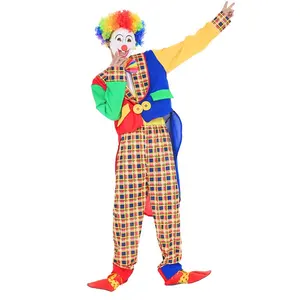 Забавный костюм клоуна для карнавала и вечеринки, детские костюмы для косплея, мультяшный костюм для женщин, костюмы для фото и фильмов для взрослых, 1 комплект/сумка из ПВХ