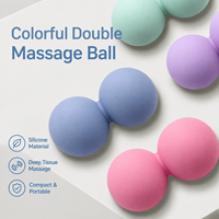 Ballon de massage en silicone en forme d'arachide 63x128mm, ballon de yoga connecté pour le massage santé et le remodelage corporel, 322g