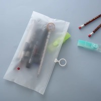 Sacs à fond plat en PE mat avec fermeture éclair à languette, personnalisables, pour le rangement de cosmétiques en voyage et en déplacement professionnel, en stock