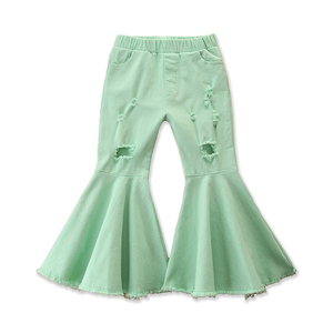 Pantalones vaqueros con flecos recortados para niñas, mallas vaqueras - Product Image 6