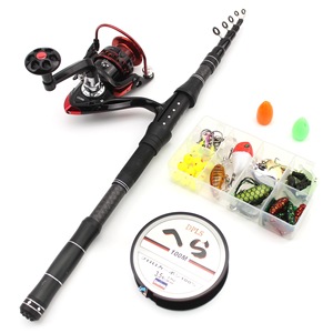 Ensemble canne à pêche Searcher Lure 2,1 m télescopique avec moulinet spinning et kit de matériel de pêche - Product Image 1