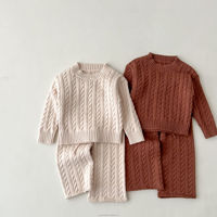 Prêt à expédier, ensemble de pulls en tricot pour enfants neutres, 100% coton, pour garçons et filles, vêtements pour bébés