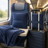 Couverture-oreiller 2-en-1 avec fermeture éclair, portable, en tricot, polaire flanelle 280 g/m², pour voyage et avion