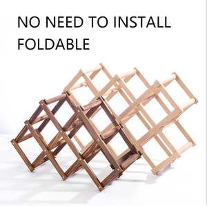 رفوف تخزين النبيذ الخشبي رف عرض حامل المطبخ للمنزل خزائن النبيذ سداسية سداسية رف النبيذ 9 زجاجة - Product Image 4