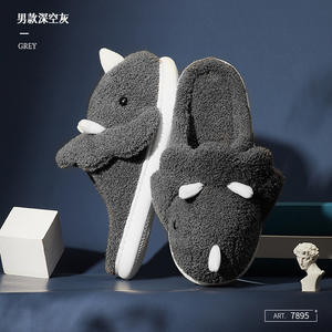 Home Winter Women Fluffy Slippers Cartoon Dinosaur Warm Fur Shoes Men Couple Non-slip Mute Bedroom Slipper <strong>Funny</strong> <strong>Flip</strong> <strong>Flops</strong> - Product Image 5