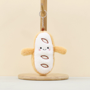 Grosir kartun lucu Baguette liontin mewah gantungan kunci mainan lembut boneka hewan kustom dengan lapisan jaring untuk promosi - Product Image 3