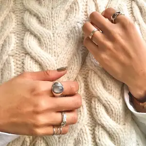 Argento 925 con agata naturale stile vintage anelli di gioielli di moda