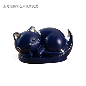 Cadeau en résine personnalisé - Figurine de chat porte-bonheur souriant sur base nuage, patte surélevée. Symbole porte-bonheur. Cadeau idéal pour la décoration de la maison européenne - Product Image 5