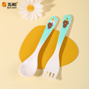 Line Friends Melamine Kids Tableware Set Cartoon Design Bpa Free Food Grade Dinner Tray With Bowl Cup Spoon Fork - Product Image 2