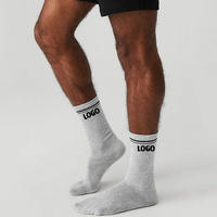 Calcetines Deportivos Personalizados con Bajo MOQ, Calcetines de Algodón de Media Caña, Blancos, Unisex, para Baloncesto y Atletismo