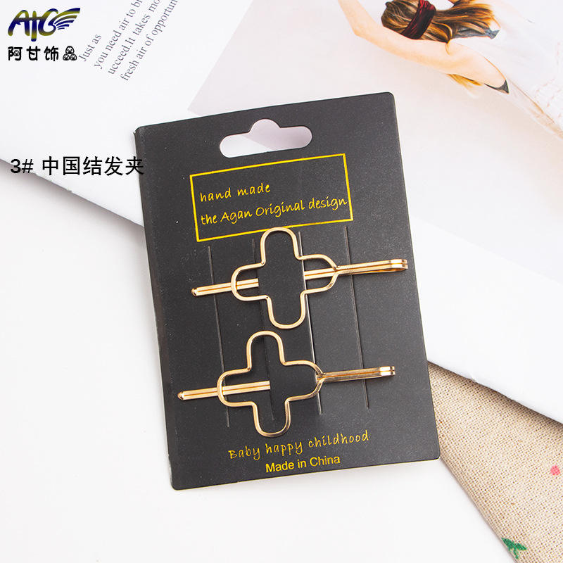 3 pinces à cheveux noeud chinois