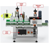 Automatischer Tisch-Etikettierer mit Umwickelfunktion Kleine Etikettiermaschine für Metalldosen und Glasflaschen