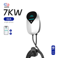 Chargeur de véhicule électrique résidentiel extérieur GDON GBT, niveau 2, intelligent, 7 kW, 32 ampères, station de recharge murale pour véhicule électrique EVSE pour la maison