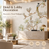 Papier peint floral élégant, motif oiseau magnolia, papier décoratif pour revêtement mural, salon, chambre, hôtel, intérieur