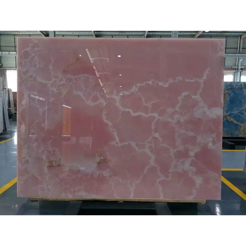 SL hermoso y lujoso ónix rosa para decoración del hogar PIEDRA DE ónix azulejos de losa de mármol
