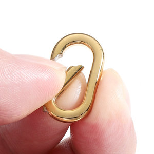 Chiusure <span class=keywords><strong>a</strong></span> <span class=keywords><strong>Molla</strong></span> Ovali in Acciaio Inox Placcato Oro 18k per Creazione di Gioielli Fai-da-Te - Product Image 5
