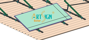 โครงสร้างติดตั้งแผงโซลาร์เซลล์แบบสามเหลี่ยมรูปตัวยูสำหรับหลังคาโลหะ รุ่นใหม่ |   อาร์ตไซน์ - Product Image 4