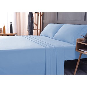 Deep Pocket High Quality Bedding 1800 <strong>Thread</strong> Count Hotel Home <strong>Bedsheet</strong> 4 Piece Bed Sheet Set Light Blue Color - Product Image 1