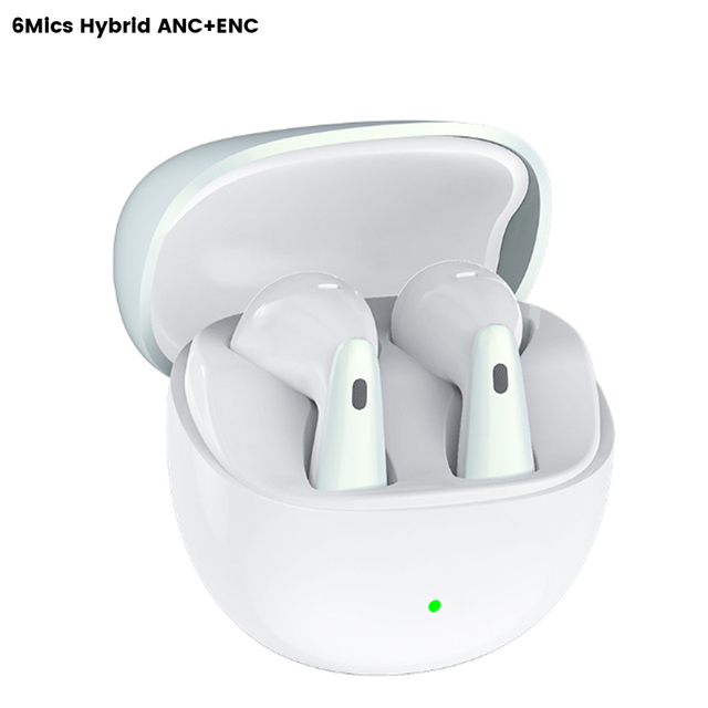 J12 6-Mic Hybrid ANC Wireless TWS Earbuds with JL Chipset Noise Cancellation Feature