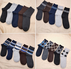 5 paires de chaussettes de randonnée <span class=keywords><strong>en</strong></span> <span class=keywords><strong>laine</strong></span> mérinos décontractées pour hommes thermique hiver chaud évacuation de l'humidité coussin chaussettes d'extérieur - Product Image 6