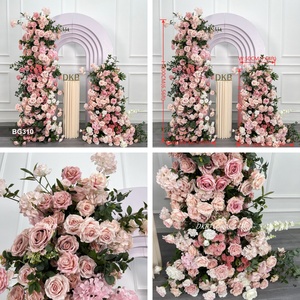 Hot Sale <strong>Spring</strong> Pink Flower Arrangements Wedding <strong>Decoration</strong> 5d Pink Rose Flowers and Plants Artificial Flowers Backdrop Set - Product Image 3