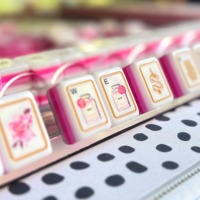 Bloques de Mahjong Americanos de Acrílico de Lujo de 4 Capas con Borde Dorado, Peonía y Dragón, Fichas de Mahjong Impresas Personalizadas para Entretenimiento
