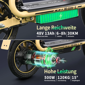 Scooter Plegable de 500W para Adultos, Carga de 116 kg, Motor de 48V, Batería de Litio Inteligente, Dos Ruedas, Equilibrio Electrónico, M5 M5 M5 ELIT - Product Image 3