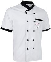 Manteau de chef noir personnalisable pour hommes uniformes de cuisine pour cuisiniers tenue de restaurant et de bar De Cocinero Short