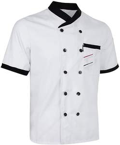 Manteau <span class=keywords><strong>de</strong></span> chef <span class=keywords><strong>noir</strong></span> personnalisable pour hommes uniformes <span class=keywords><strong>de</strong></span> <span class=keywords><strong>cuisine</strong></span> pour cuisiniers <span class=keywords><strong>tenue</strong></span> <span class=keywords><strong>de</strong></span> restaurant et <span class=keywords><strong>de</strong></span> bar <span class=keywords><strong>De</strong></span> Cocinero Short - Product Image 4