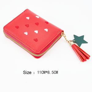 नई टासल जिपर पर्स पीवीसी महिला बटुए बहु-कार्यात्मक प्यारी महिला पर्स सस्ती पोर्टेबल फोल्ड वॉलेट - Product Image 4