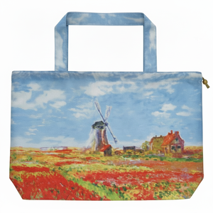 AU-01022 borsa da pioggia artistica Monet "campo di tulipani" Cover eleganti borse della spesa - Product Image 1