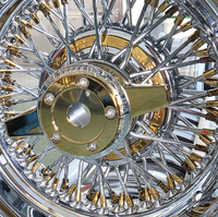 Roue à rayons croisés de haute qualité 13x7 13 pouces 72 rayons avec moyeu Zenith et spinner pour Lowriders