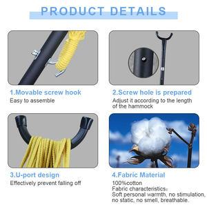 <span class=keywords><strong>Hamac</strong></span> de Camping <span class=keywords><strong>pliable</strong></span> pour 2 personnes avec <span class=keywords><strong>support</strong></span> - Product Image 5