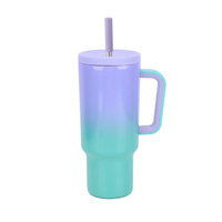 Gobelet isotherme Meoky en acier inoxydable de 40 oz avec poignée, 100 % étanche, maintien thermique de 6 à 12 heures, design moderne pour femmes - Voiture/Bureau/Voyage