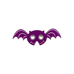Maschera da pipistrello in feltro viola per bambini - Product Image 1