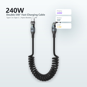<span class=keywords><strong>Cable</strong></span> <span class=keywords><strong>USB</strong></span>-<span class=keywords><strong>C</strong></span> de Carga Rápida de 240W, <span class=keywords><strong>Doble</strong></span> Rotación de 540 Grados, Trenzado de Nailon, 5A, Transferencia de Datos de 480mbps, Retráctil, Tipo-<span class=keywords><strong>C</strong></span> - Product Image 2