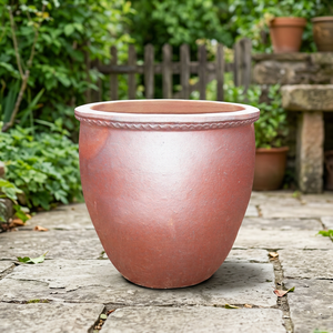 Maceta Rústica de Terracota para Jardín, Macetero para Flores y Plantas Verdes, Diseño Circular Sin Recubrimiento - Product Image 3