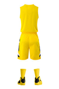 Blaue und gelbe Kinder Basketball Trikots Team Wear Sports Set - Product Image 3